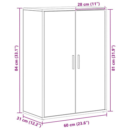 Credenza Rovere nero 60 x 31 x 84 cm Legno multistrato