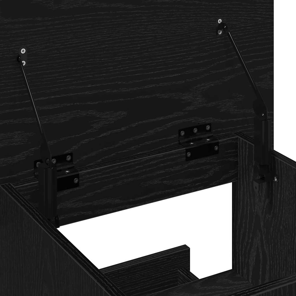 Podio con ruota Rovere Nero 55 x 55 x 107 cm Legno multistrato | homemem39