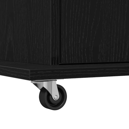 Podio con ruota Rovere Nero 55 x 55 x 107 cm Legno multistrato | homemem39