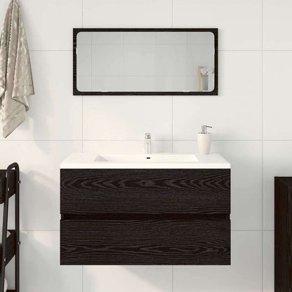 Set di mobili per il bagno 2 pcs Rovere Nero Legno multistrato