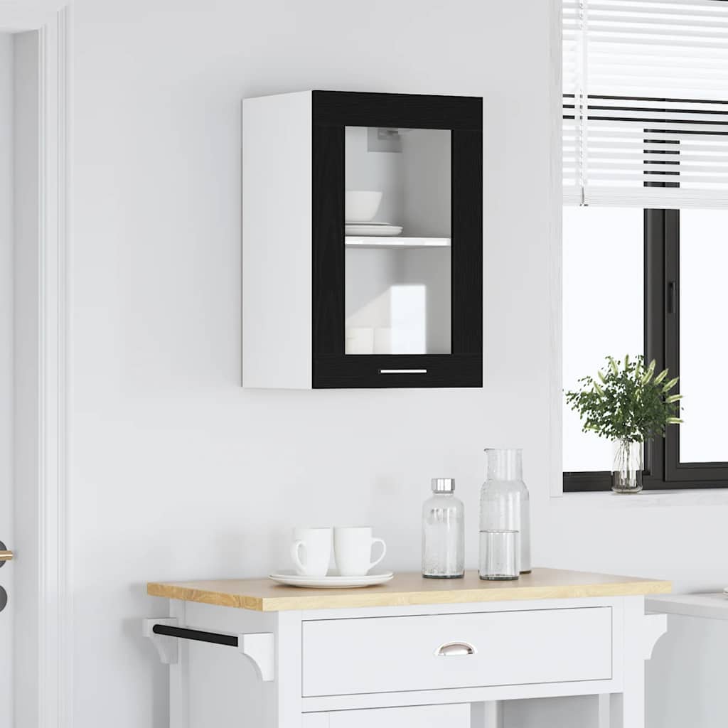 Mobile pensile in vetro rovere Nero 40x31x60 cm in Legno Multistrato | homemem39