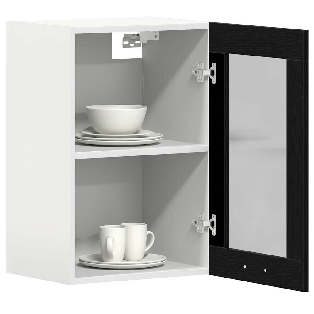 Mobile pensile in vetro rovere Nero 40x31x60 cm