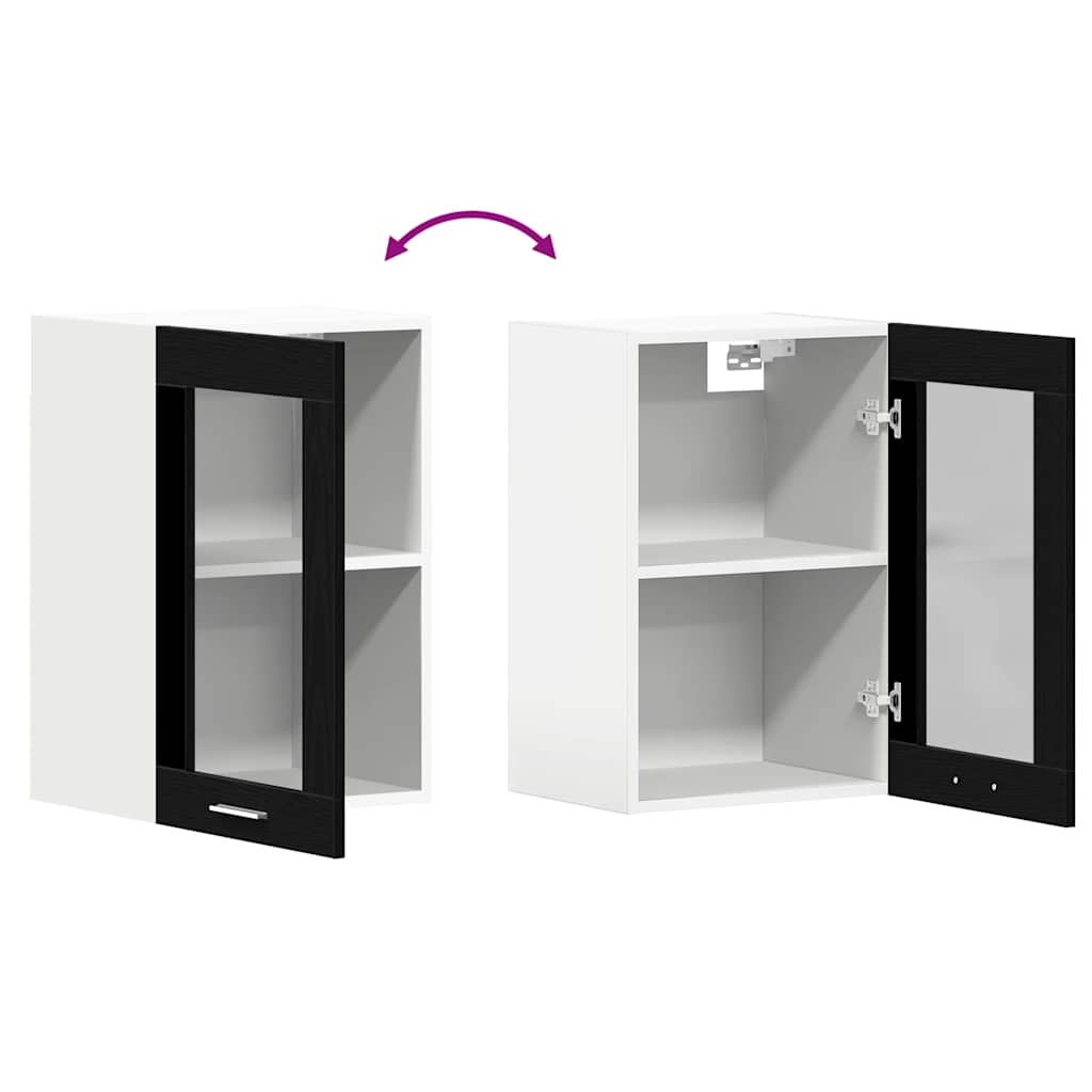 Mobile pensile in vetro rovere Nero 40x31x60 cm in Legno Multistrato | homemem39