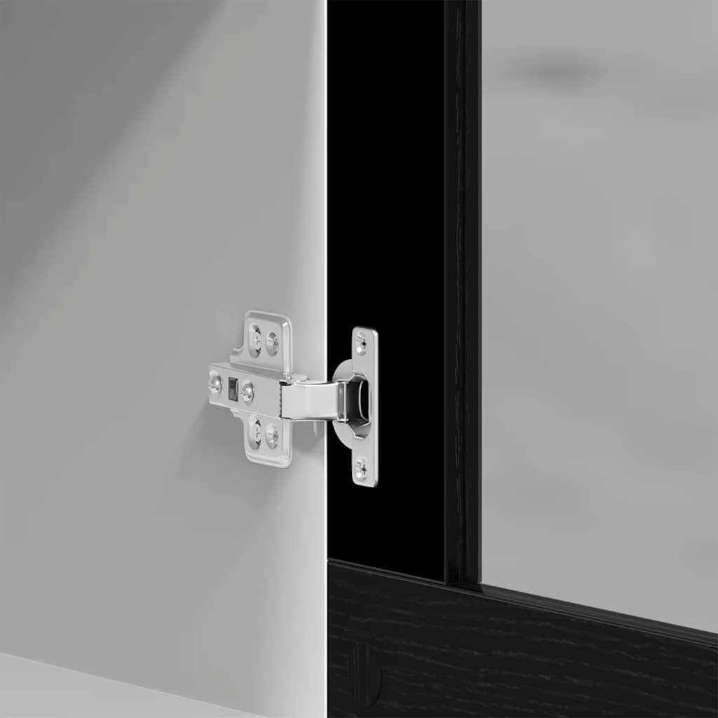 Mobile pensile in vetro rovere Nero 40x31x60 cm in Legno Multistrato