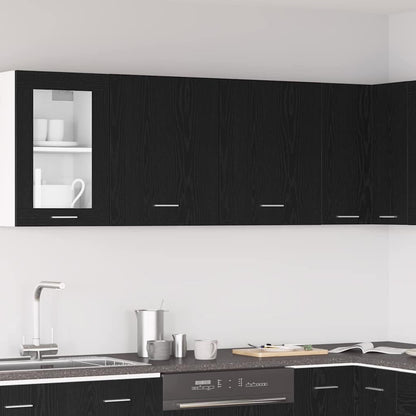 Armadi appesi con porta 2 pcs Rovere nero 100 x 31 x 60 cm