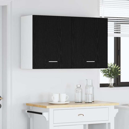 Armadi appesi con porta 2 pcs Rovere nero 100 x 31 x 60 cm