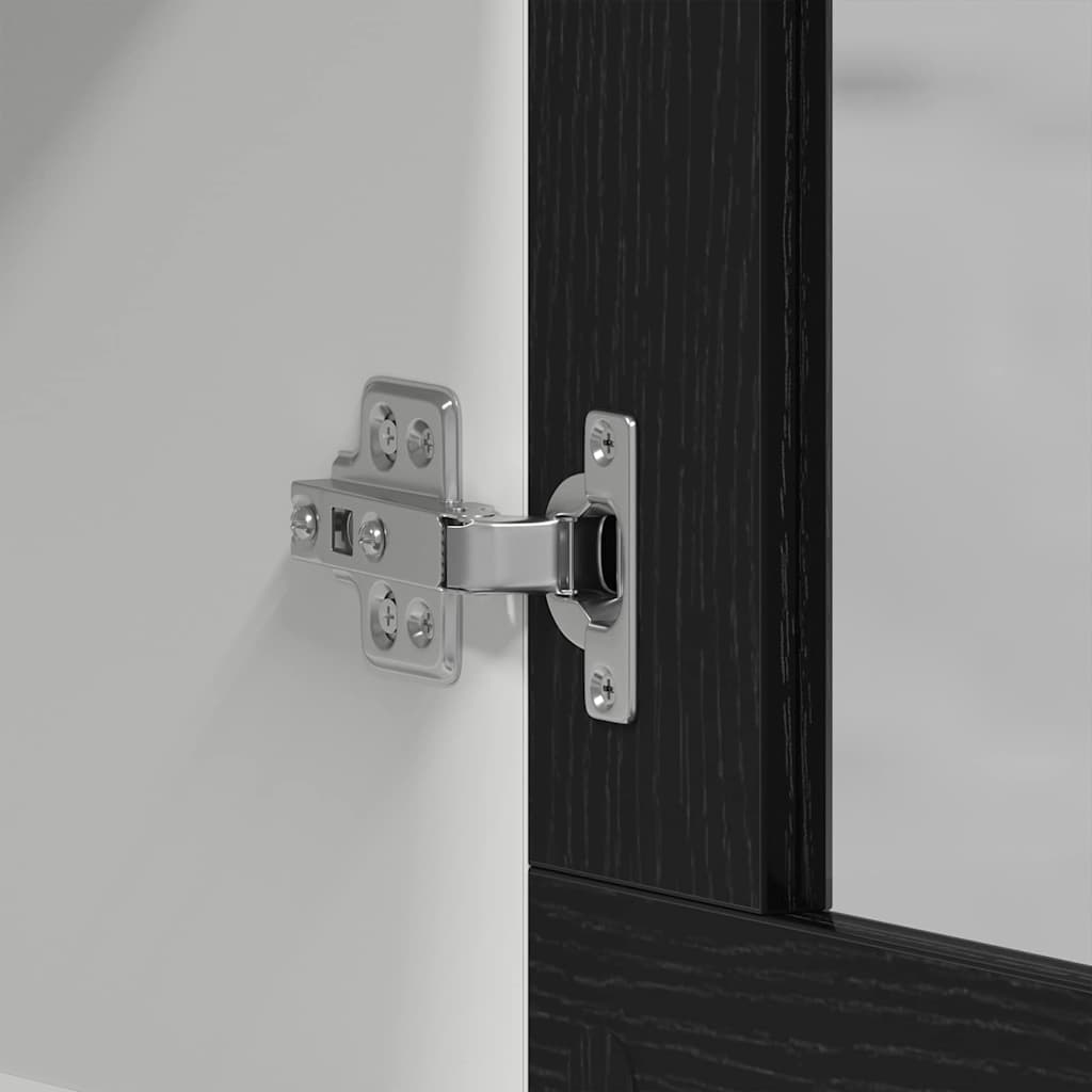 Armadietto di vetro appeso Rovere nero 80 x 31 x 60 cm