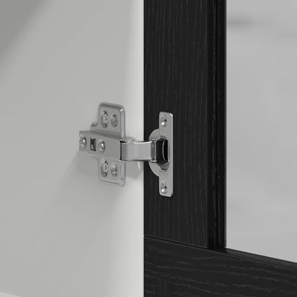 Armadietto di vetro appeso Rovere nero 80 x 31 x 60 cm