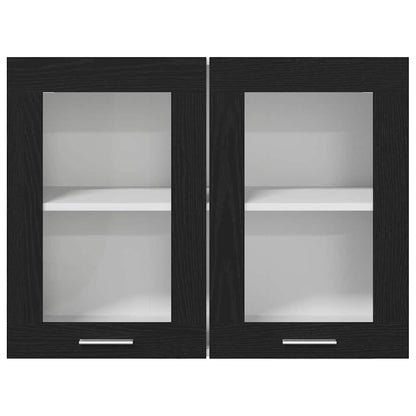 Armadietto di vetro appeso Rovere nero 80 x 31 x 60 cm