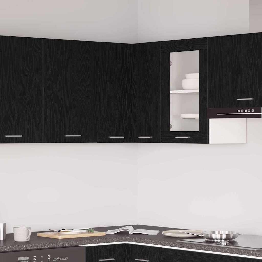 Armadietto angolare appeso Rovere nero 57 x 57 x 60 cm