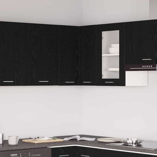 Armadietto angolare appeso Rovere nero 57 x 57 x 60 cm
