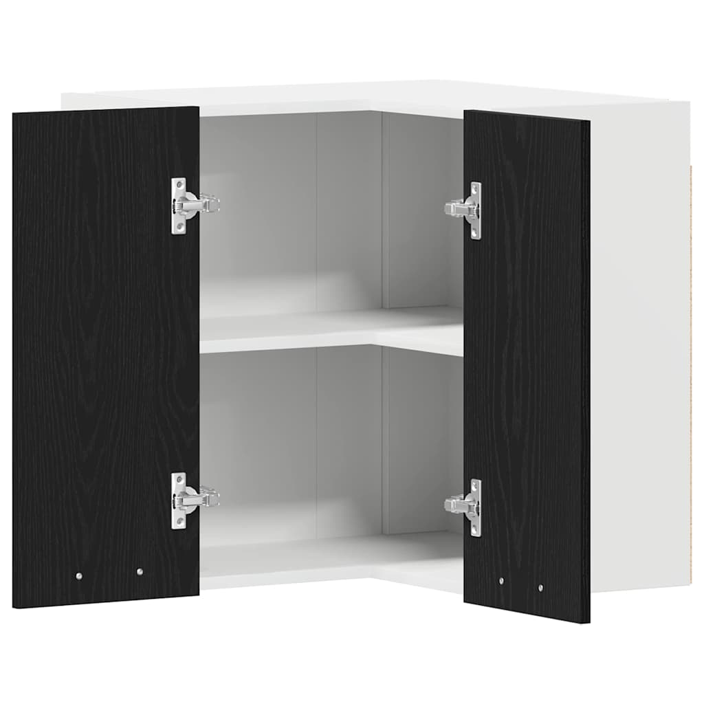 Armadietto angolare appeso Rovere nero 57 x 57 x 60 cm