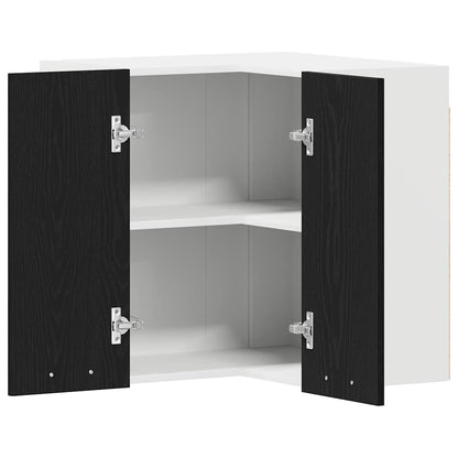 Armadietto angolare appeso Rovere nero 57 x 57 x 60 cm