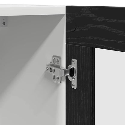 Armadietto di vetro appeso Riga Rovere nero 60 x 31 x 60 cm