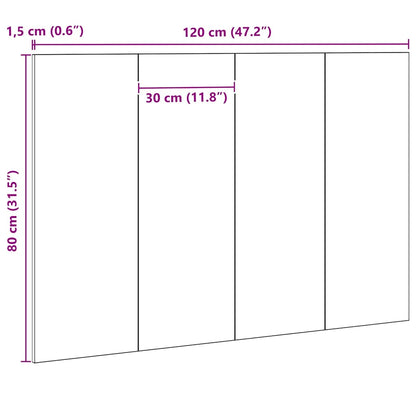 Testiera del letto con testiera Rovere Nero Legno multistrato