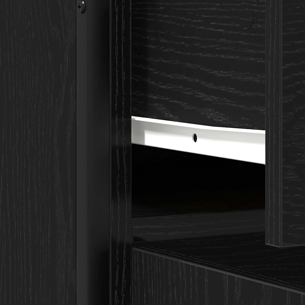 Credenza Rovere Nero 70 x 30 x 80 cm Legno multistrato | homemem39