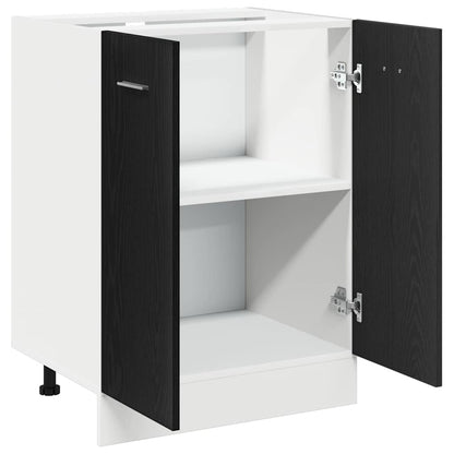 Mobile Base Rovere Nero 60x46x81,5 cm Legno Ingegnerizzato