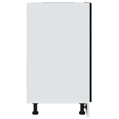 Mobile Base Rovere Nero 60x46x81,5 cm Legno Ingegnerizzato