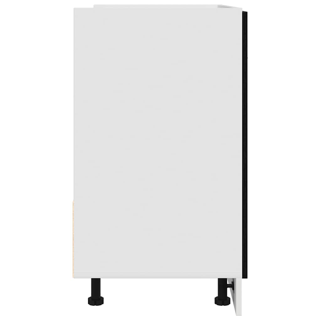 Mobile Sotto Lavello Rovere Nero 80x46x81,5 cm Legno Ingegnerizzato