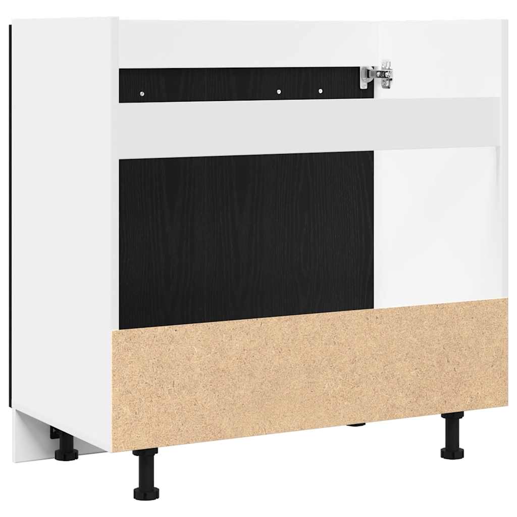 Mobile Sotto Lavello Rovere Nero 80x46x81,5 cm Legno Ingegnerizzato