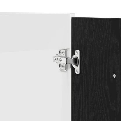 Mobile Sotto Lavello Rovere Nero 80x46x81,5 cm Legno Ingegnerizzato