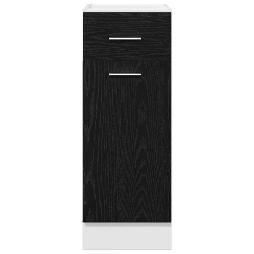 Armadietto inferiore con cassetto Rovere nero 30 x 46 x 81.5 cm