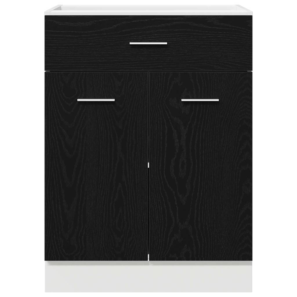 Armadio Base con Cassetto Riga Rovere nero 60 x 46 x 81,5 cm