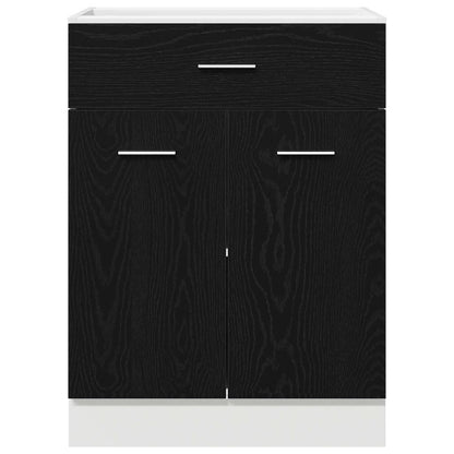 Armadio Base con Cassetto Riga Rovere nero 60 x 46 x 81,5 cm