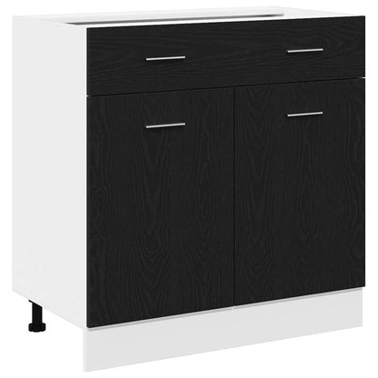 Armadietto con Cassetto Riga Rovere nero 80 x 46 x 81,5 cm