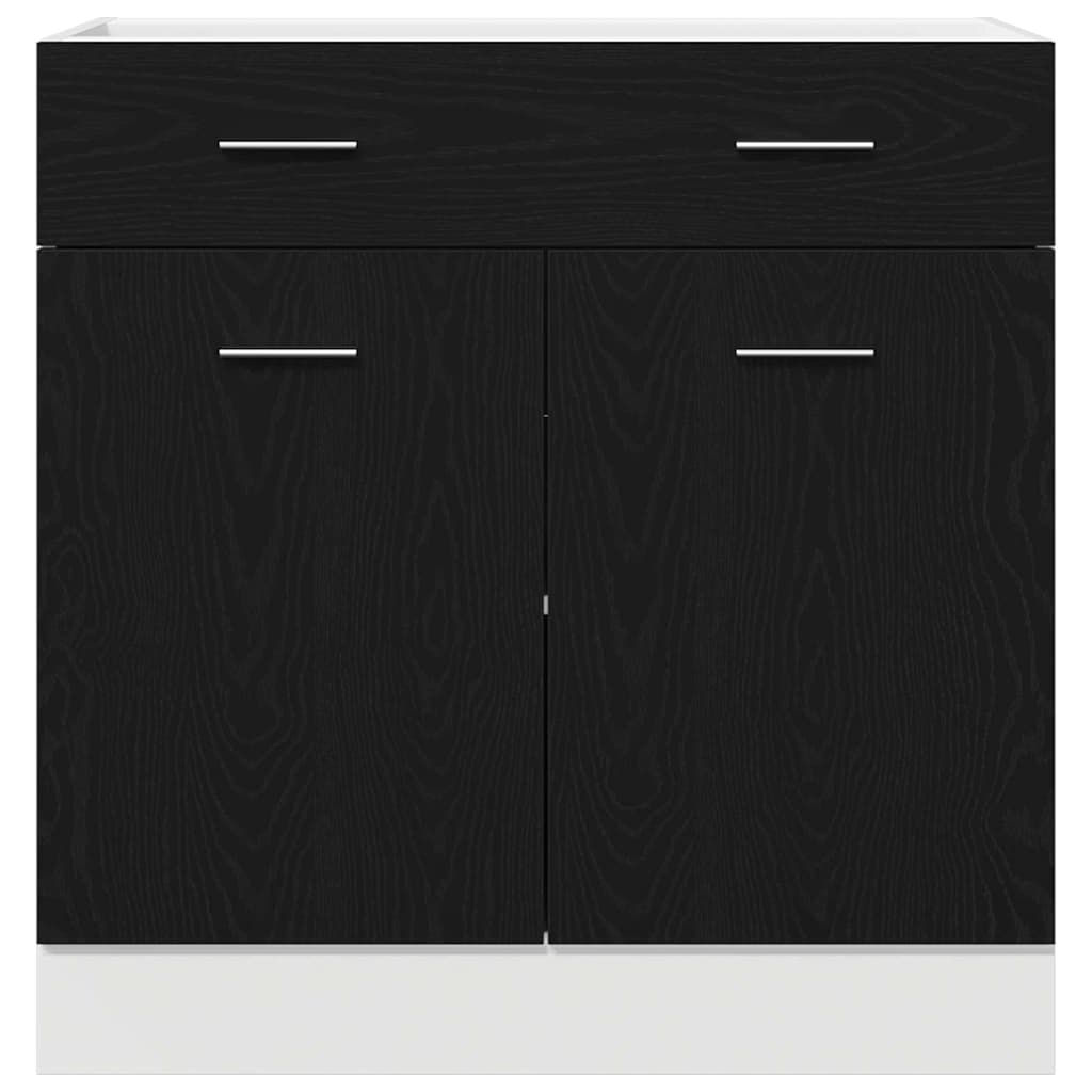 Armadietto con Cassetto Riga Rovere nero 80 x 46 x 81,5 cm