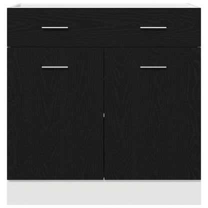 Armadietto con Cassetto Riga Rovere nero 80 x 46 x 81,5 cm
