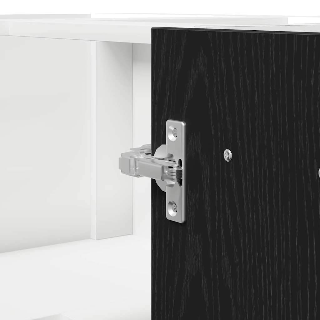 Armadio angolare in basso con lo scaffale Riga Rovere nero