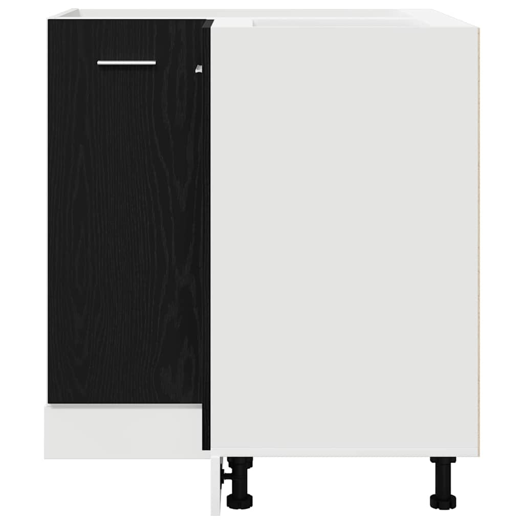 Armadio angolare in basso con lo scaffale Riga Rovere nero