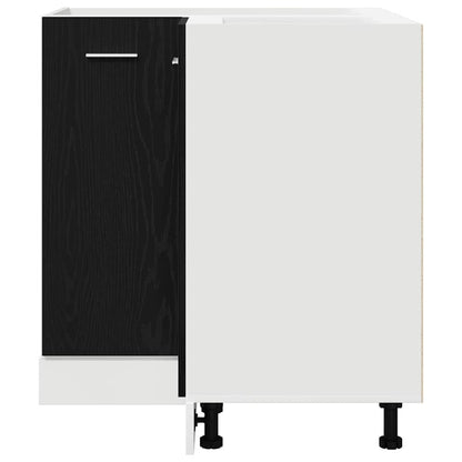 Armadio angolare in basso con lo scaffale Riga Rovere nero