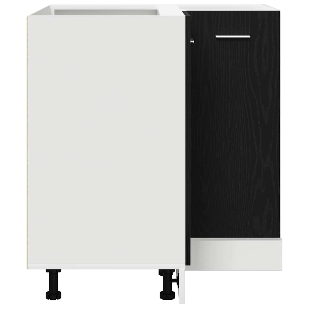 Armadio angolare in basso con lo scaffale Riga Rovere nero