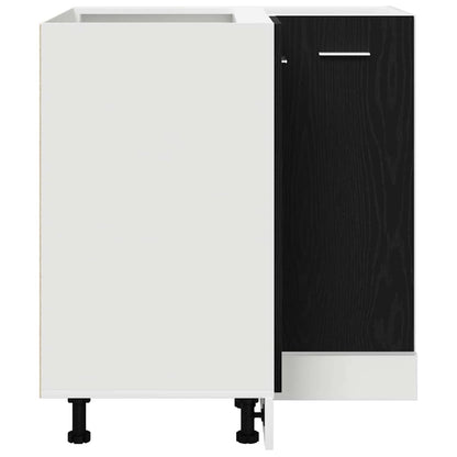 Armadio angolare in basso con lo scaffale Riga Rovere nero