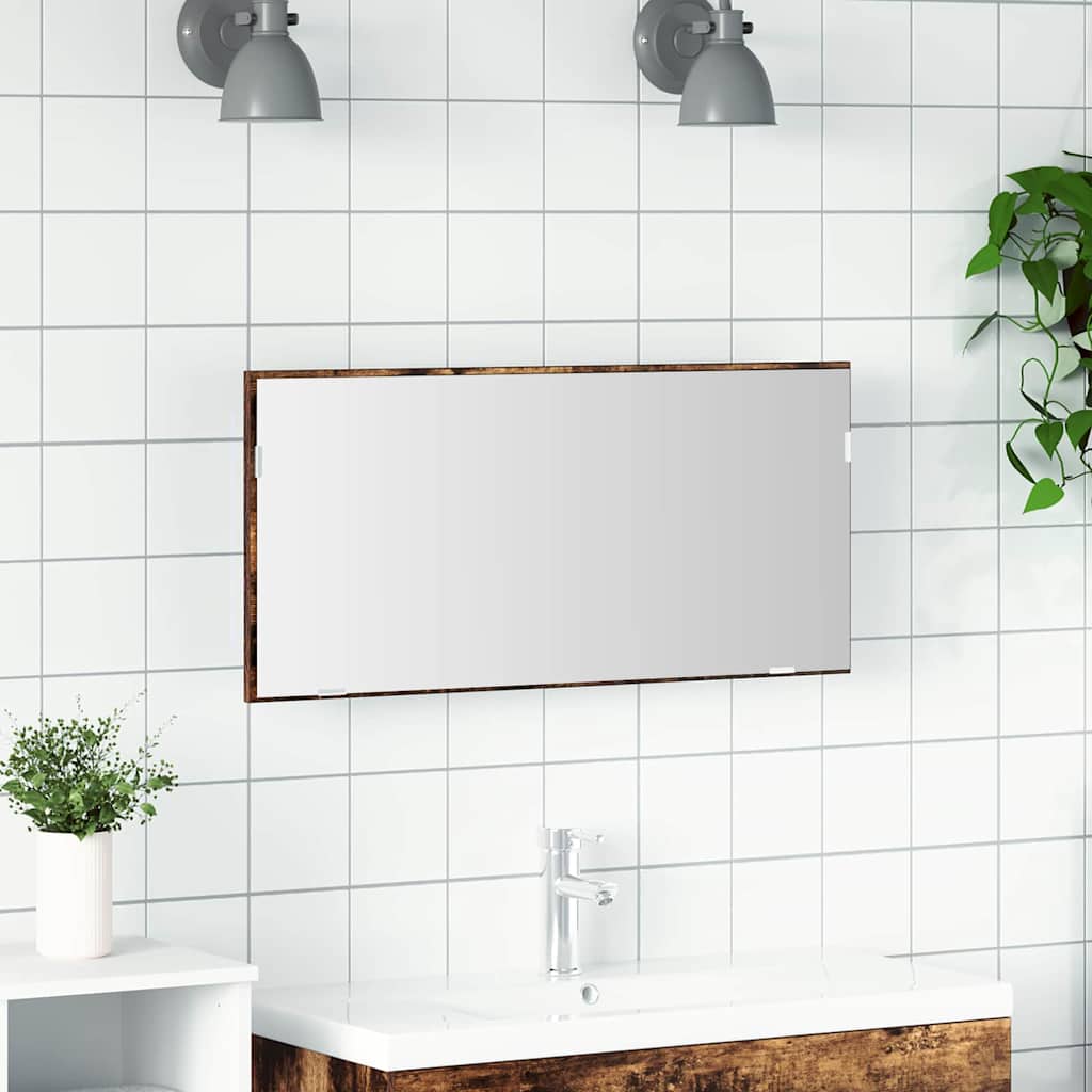Specchio Marrone 80 x 37 cm Vetro e Legno Ingegnerizzato | homemem39