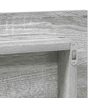 Specchio con luci a strisce a LED Grigio sonoma alto 80 x 37 cm | homemem39