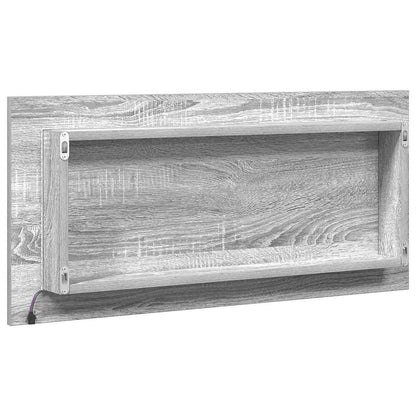 Specchio con luci a strisce a LED Grigio sonoma alto 80 x 37 cm | homemem39