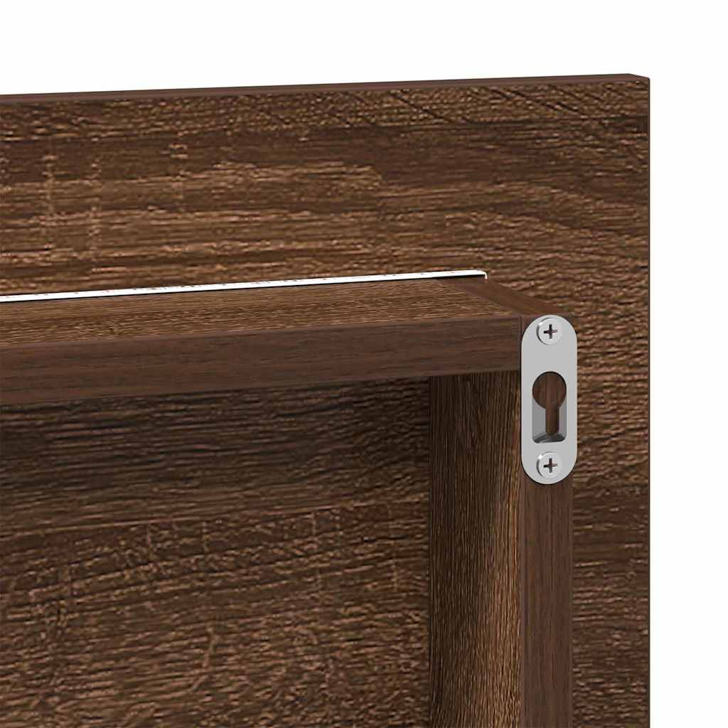 Specchio Rovere marrone 80 x 37 cm Vetro e Legno Ingegnerizzato | homemem39