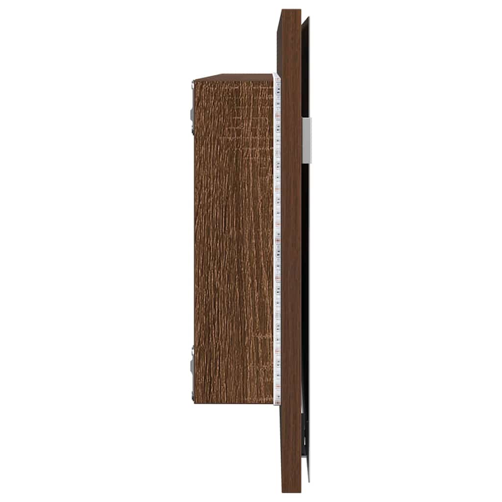 Specchio Rovere marrone 80 x 37 cm Vetro e Legno Ingegnerizzato | homemem39