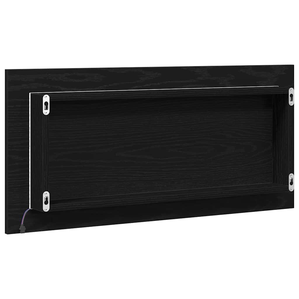 Specchio Rovere nero 80 x 37 cm Vetro e Legno Ingegnerizzato | homemem39