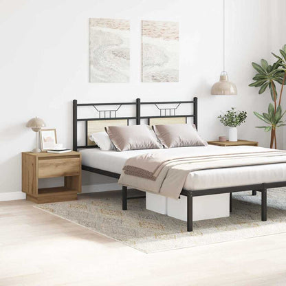 Comodino con cassetto 2 pcs rovere artigianale 45 x 34 x 44 cm