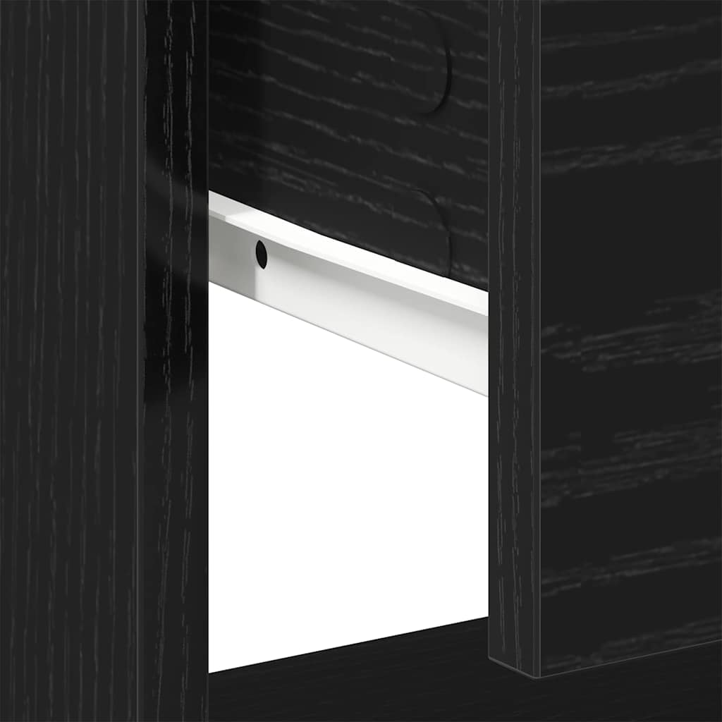 Comodino Rovere Nero 45 x 34 x 44 cm Legno ingegnerizzato
