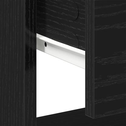Comodino Rovere Nero 45 x 34 x 44 cm Legno ingegnerizzato