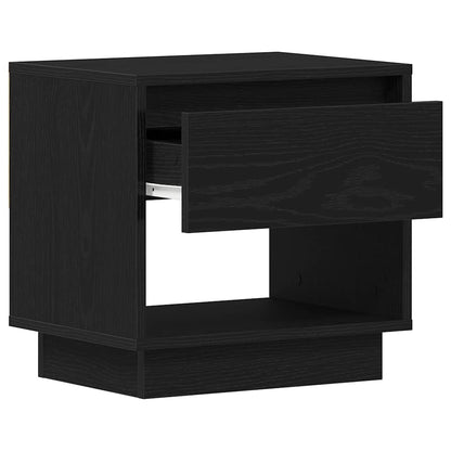Comodino Rovere Nero 45 x 34 x 44 cm Legno multistrato | homemem39