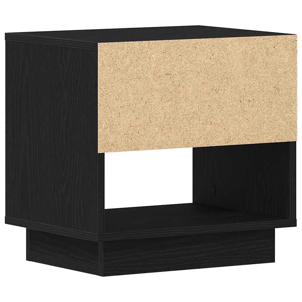 Comodino Rovere Nero 45 x 34 x 44 cm Legno multistrato | homemem39