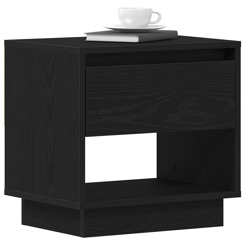 Comodino Rovere Nero 45 x 34 x 44 cm Legno multistrato | homemem39