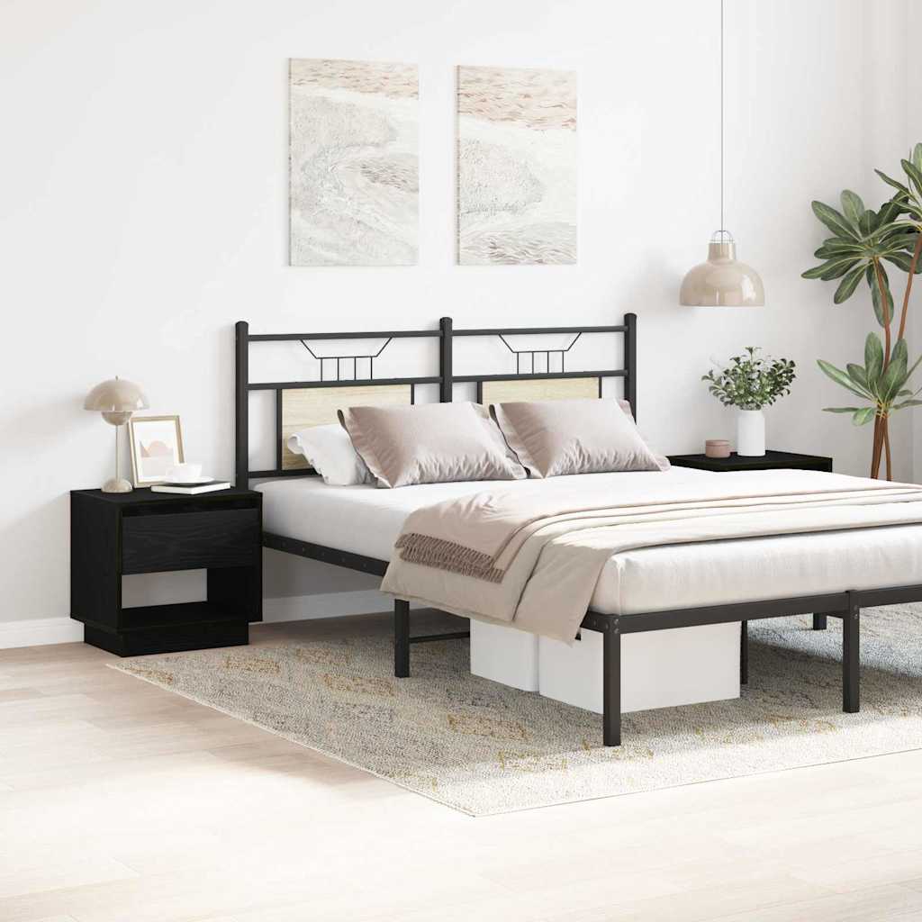 Comodino 2 pcs Rovere Nero 45 x 34 x 44 cm Legno multistrato | homemem39