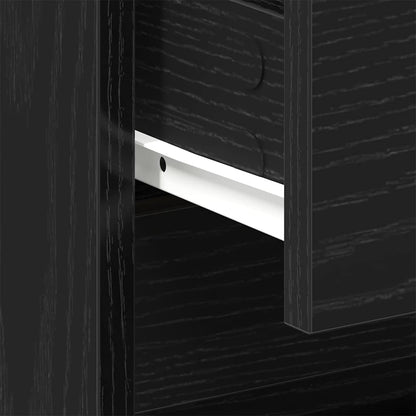 Armadio da Notte con cassetto Rovere Nero 45 x 34 x 44,5 cm | homemem39